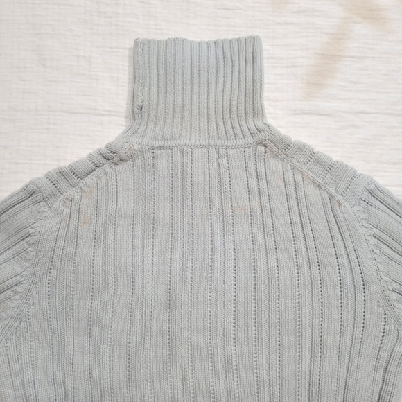 Banana Republic Light Gray Turtleneck 100% Cotton Sweater Men Medium-Large - Picture 4 of 8